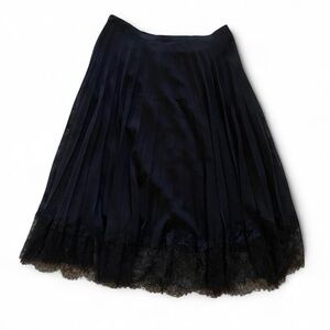 Victoria's Secret Black Pleated Lace Trim Skirt